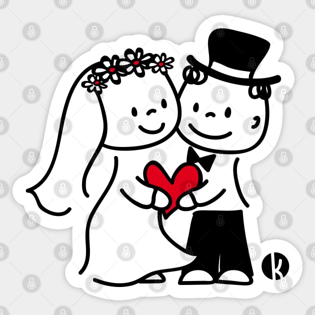 Wedding Couple Sticker by katelein